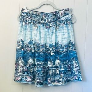 Anthropologie Colloquial Aline Skirt Venice Print 52 Conversations Linen Blend 4